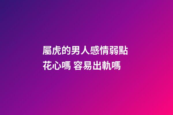 屬虎的男人感情弱點 花心嗎 容易出軌嗎